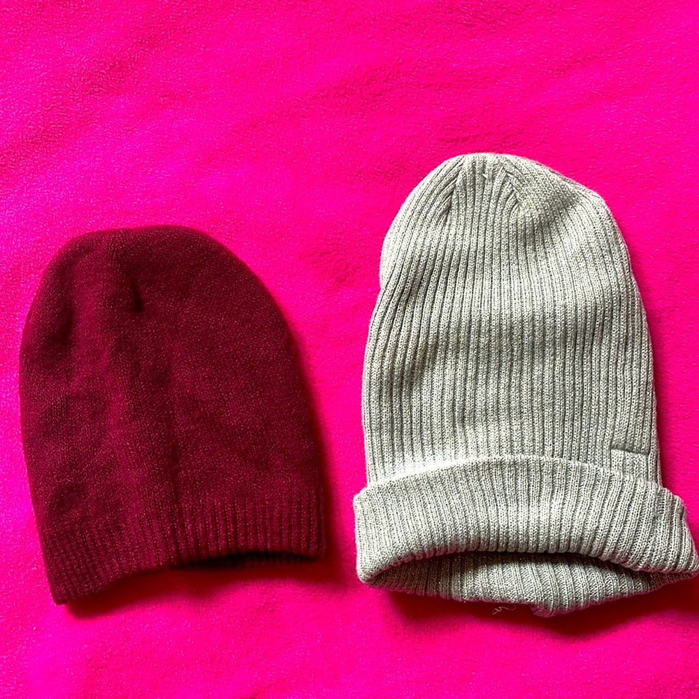 Two beanie styled hats